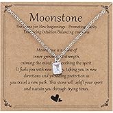 Kivosliviz Moonstone Necklace for Women Her Friends Couple Mom New Beginnings Jewelry Healing Crystal Necklace