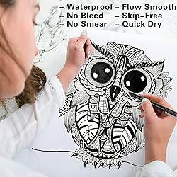 Muchcute Micro Fineliner Drawing Art Pens: 8 Black