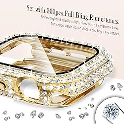 WINGLE 2-in-1 Waterproof Bling Case for Apple Watch