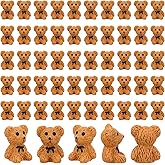 Prasacco 50 Pcs Mini Teddy Bears Mini Resin Figures Small Miniature Bear Cute Tiny Bears Animals Figurines for Fairy Gardens Car Decorations Party Favors Dollhouse Accessories