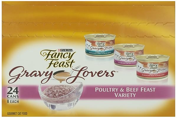 FANCY FEAST PURINA GRAVY LOVERS POULTRY AND BEEF FEAST VARIETY, 4.5 LB
