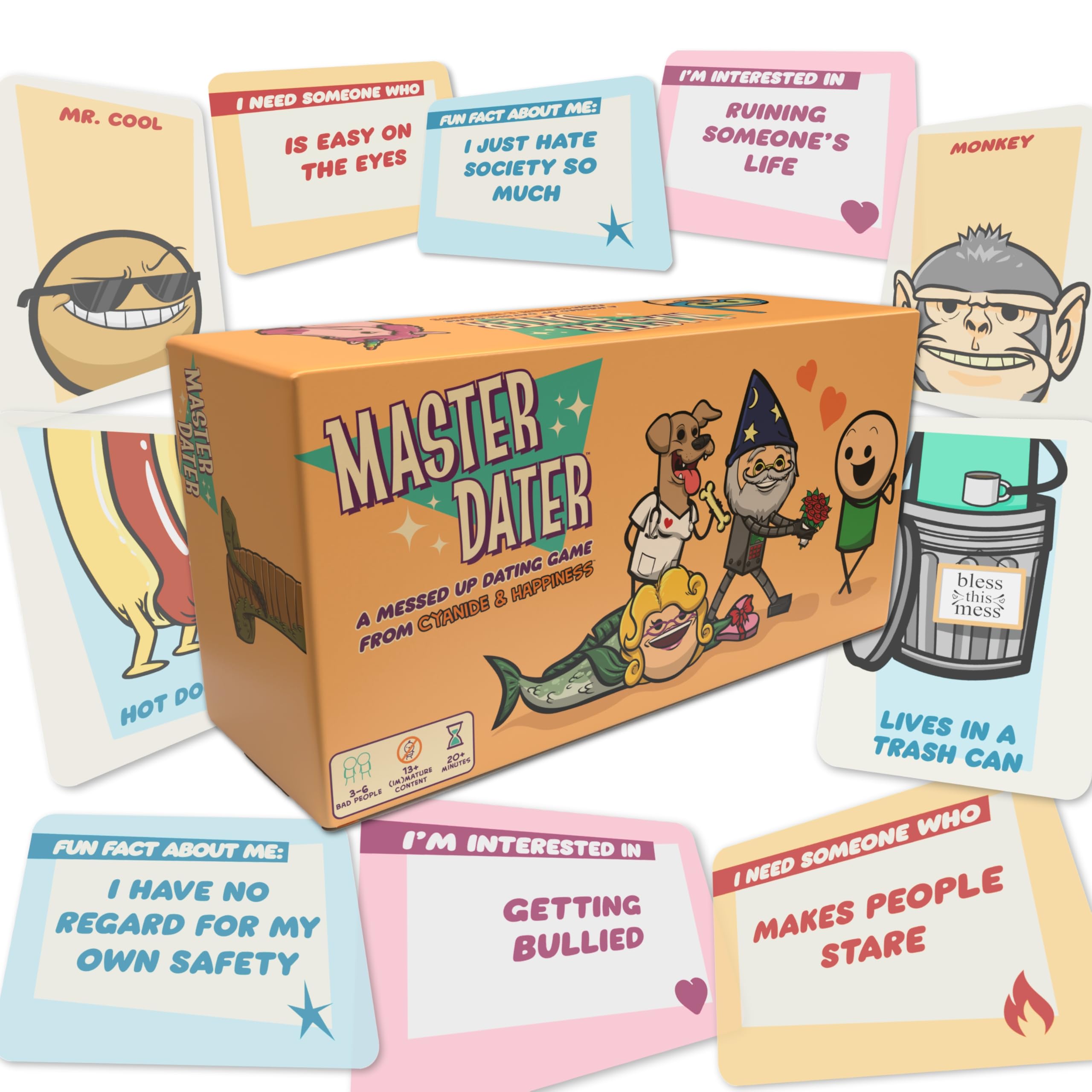 Master Dater by Cyanide & Happiness - a Mixed up Dating Party Game for 3-8 Players, Card Game for Parties