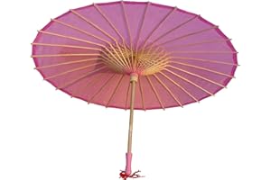 AEAOA Plain Bamboo Cloth Parasol Umbrella Great for Wedding Party Favor (Pink)