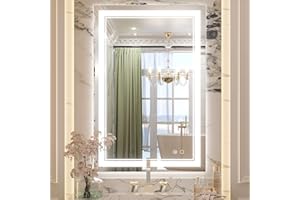 Keonjinn LED Mirror for Bathroom, 36 x 24 Inch, Wall Mounted, Dimmable, Anti-Fog, IP54 Waterproof, 3 Year Warranty