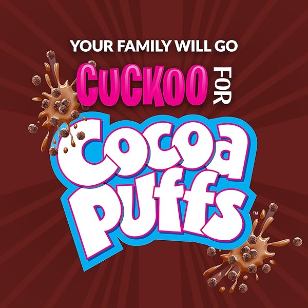 COCOA PUFFS, CHOCOLATEY BREAKFAST CEREAL, MADE WITH WHOLE GRAIN, FAMILY SIZE, 18.1 OZ
