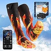Bopoid Heated Socks with App Control, Total 10000mAh Heated Socks for Men Women, Electric Socks Rechargeable with Warming Levels, Heating Socks Feet Warmer Valentine Day Gift for Hunting, Skiing