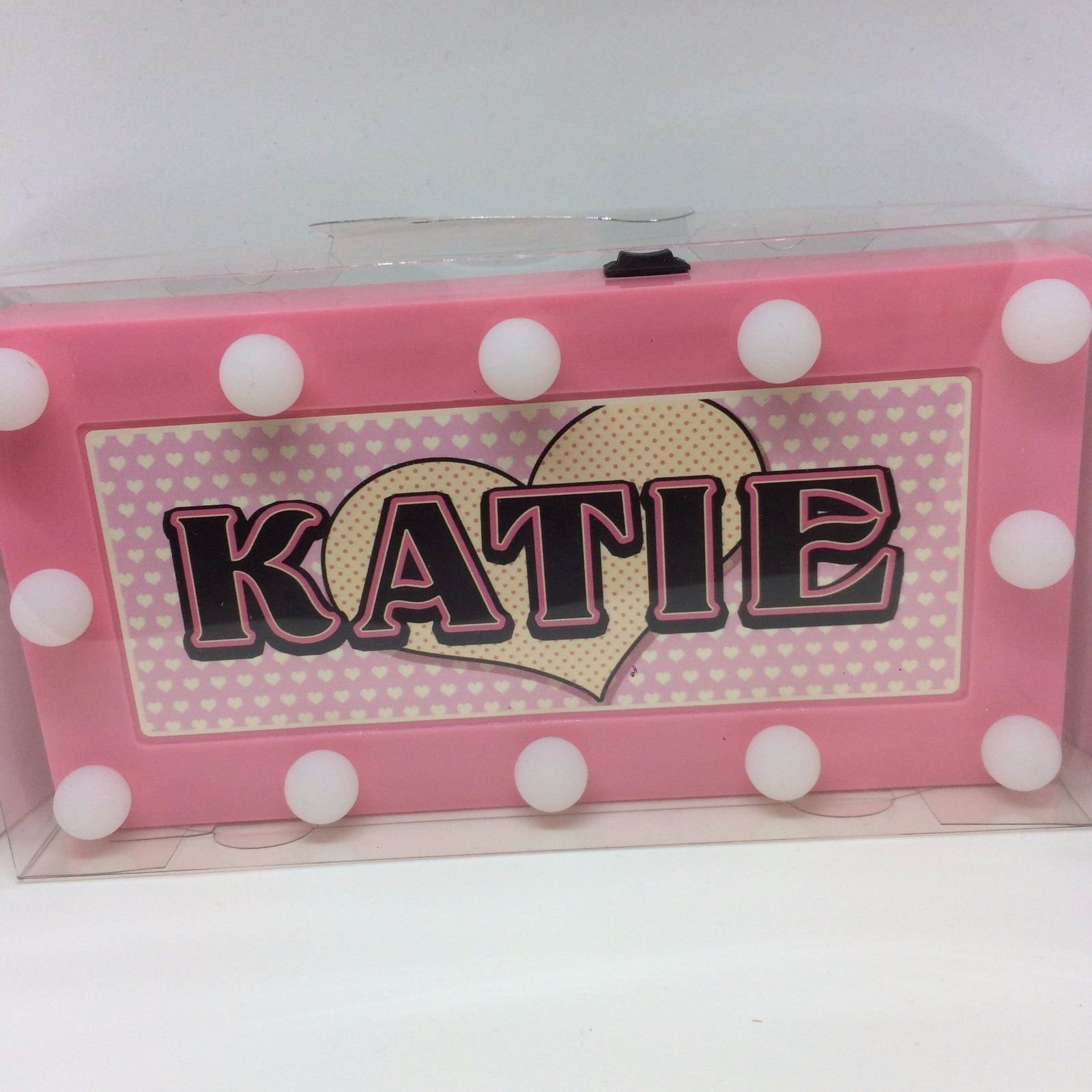 KATIE Childrens LED Personalised Name In Lights room Sign