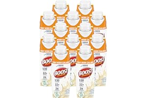 Boost Very High Calorie Nutritional Drink Very Vanilla, Made with Natural Vanilla Flavor & No Artificial Flavors, Colors & Sweeteners, 8 FL OZ (Pack of 12)