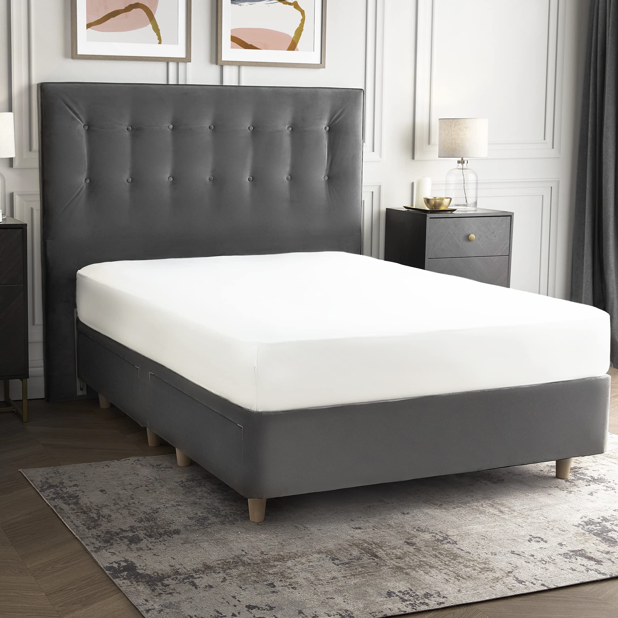 Silentnight 100% Cotton Extra Deep Fitted Sheet, White, Super King, 40 cm