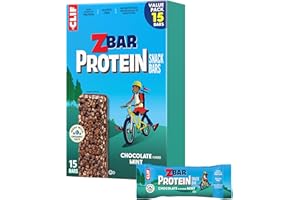 CLIF KID ZBAR Zbar Protein - Chocolate Flavored Mint - Crispy Snack Bars - Made with Organic Oats - Non-GMO - 5g Protein - Gluten Free Protein Bars (15 Pack)