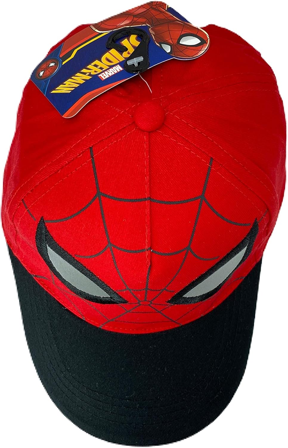 Marvel Spiderman Mask Face Eyes Baseball Cap Hat, Boys Ages 2-5, Red, Black: Clothing