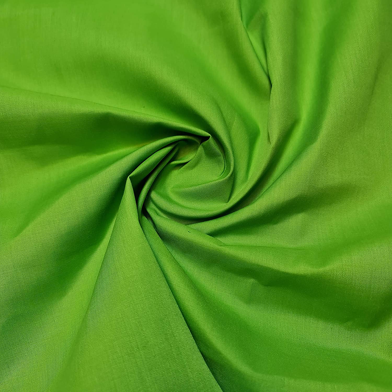Textile Station Plain/Solid Dyed Polyester Polycotton Dress Craft Fabric Material 44" - 112 cm Wide Sold As 1 Meter Pre - Cut Lengths (Available in 42 Colours)(Lime, 2 Meter)