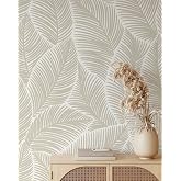 Coloritto Minimalistic Leaves Wallpaper | Removable Self Adhesive Floral Wallpaper | Scandinavian Peel and Stick Wallpaper (1