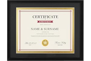 Giftgarden 8.5 x 11 Diploma Frame, 11x14 Frame Matted to 8.5x11 Certificate Document Award Degree with Mat, Wall and Tabletop Display
