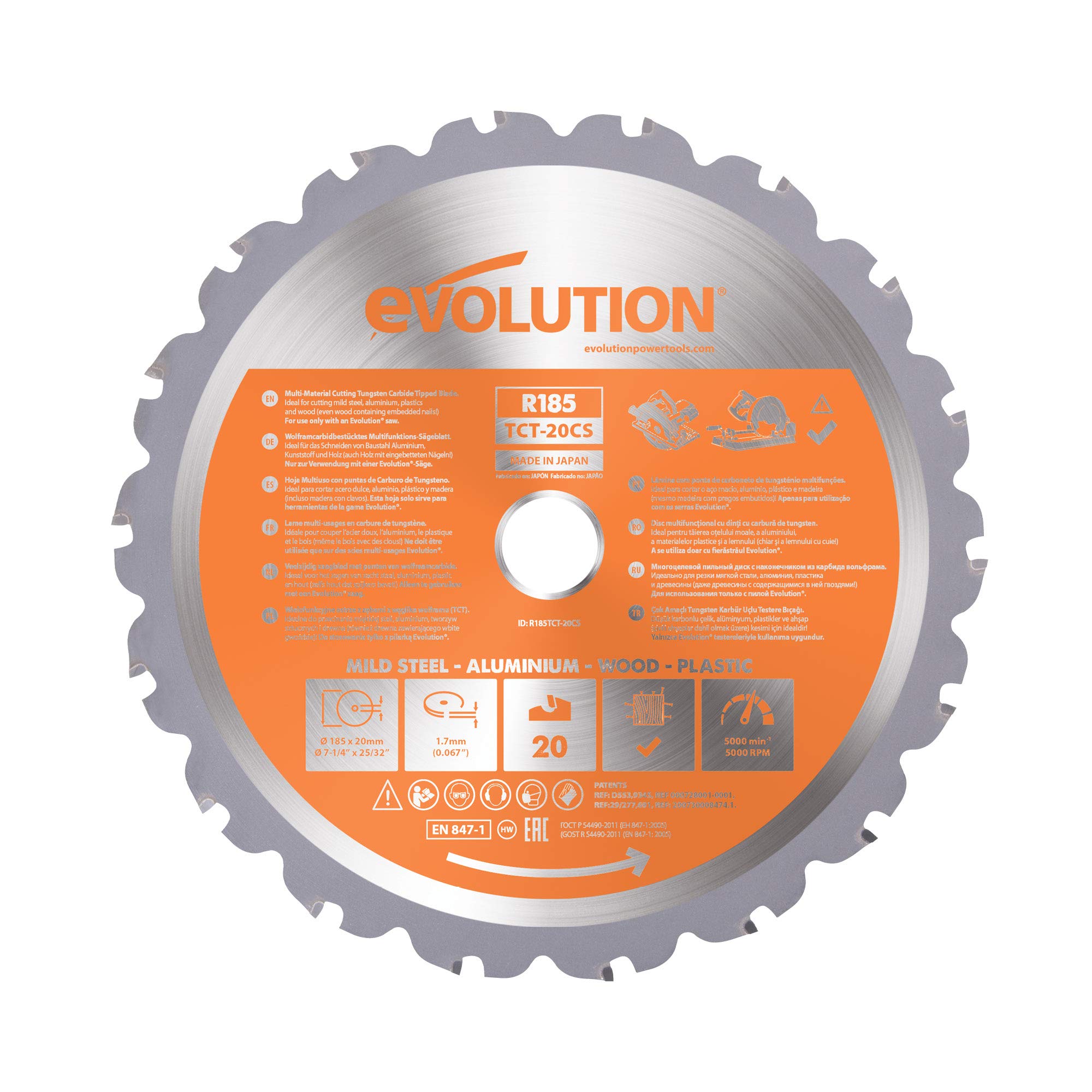 RAGE® Multipurpose Circular Saw Blade 185 x 20mm x 20T