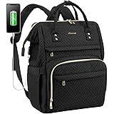 LOVEVOOK Laptop Backpack Womens Computer Bag Nurse Teacher Backpack Purse Laptop Bookbag, 17 inch, Plait Black