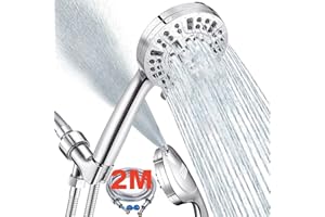 Handheld Shower Head with High Pressure 8+2 Modes, Luxau 5 Inch Hand Held Showerhead Set, W/Extra Long 2M Shower Hose and Adj