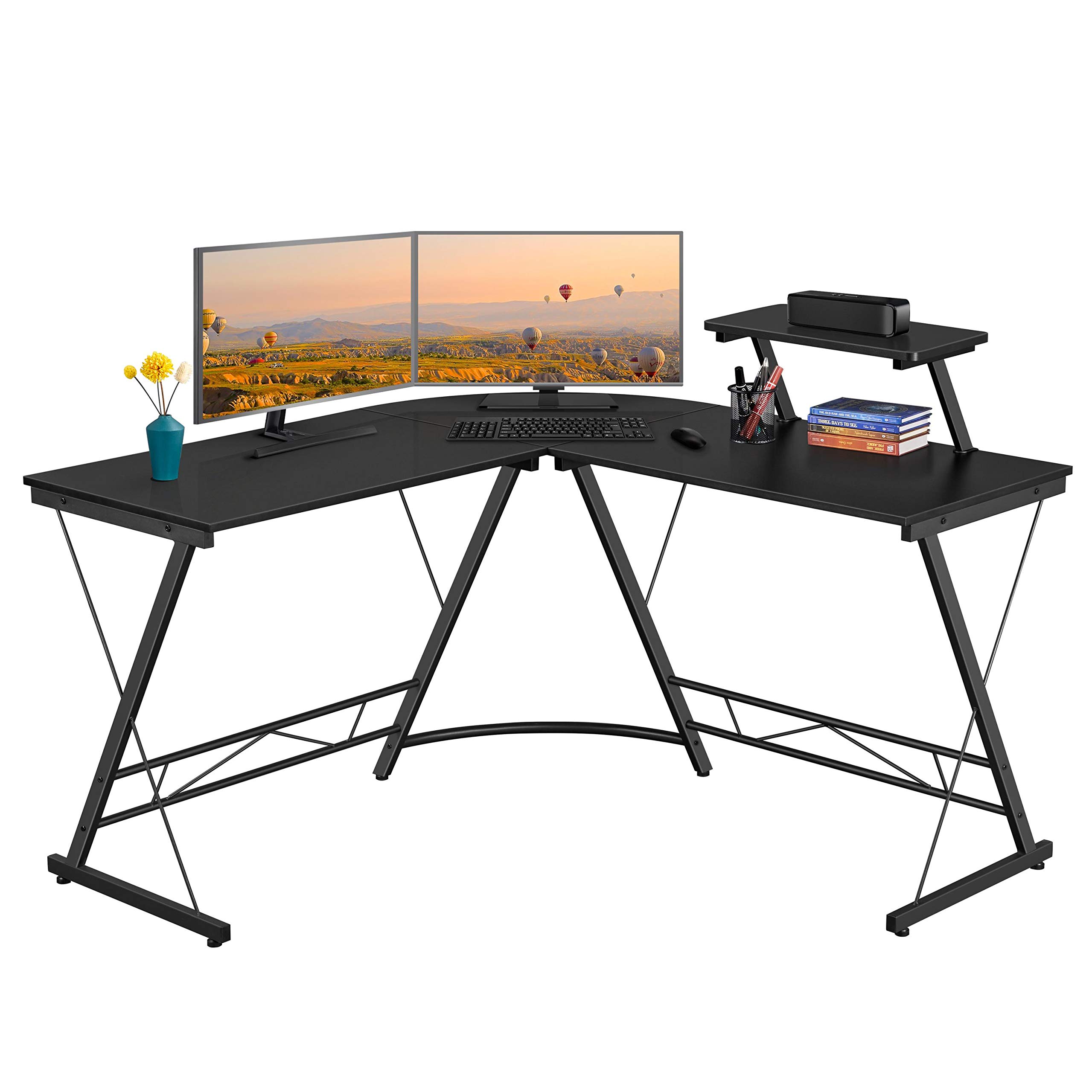 Buy YAHEETECH Corner Computer Desk with Monitor Stand, 51.2 inch L