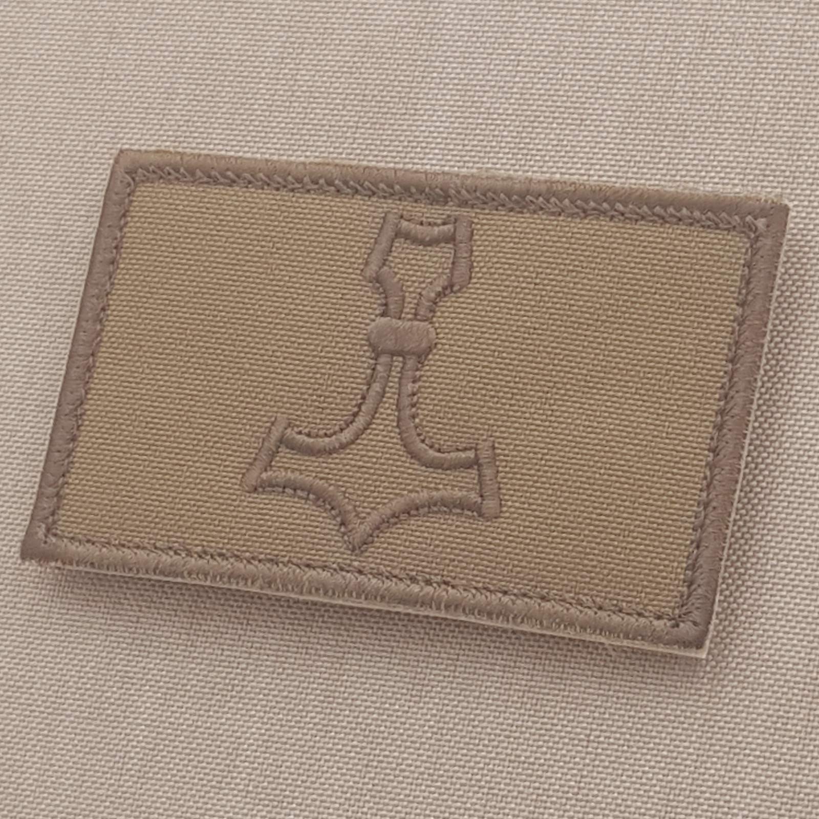 Tan Mjolnir 2x3.25 Thor Hammer Coyote Norse Viking Morale Tactical Military Hook Patch