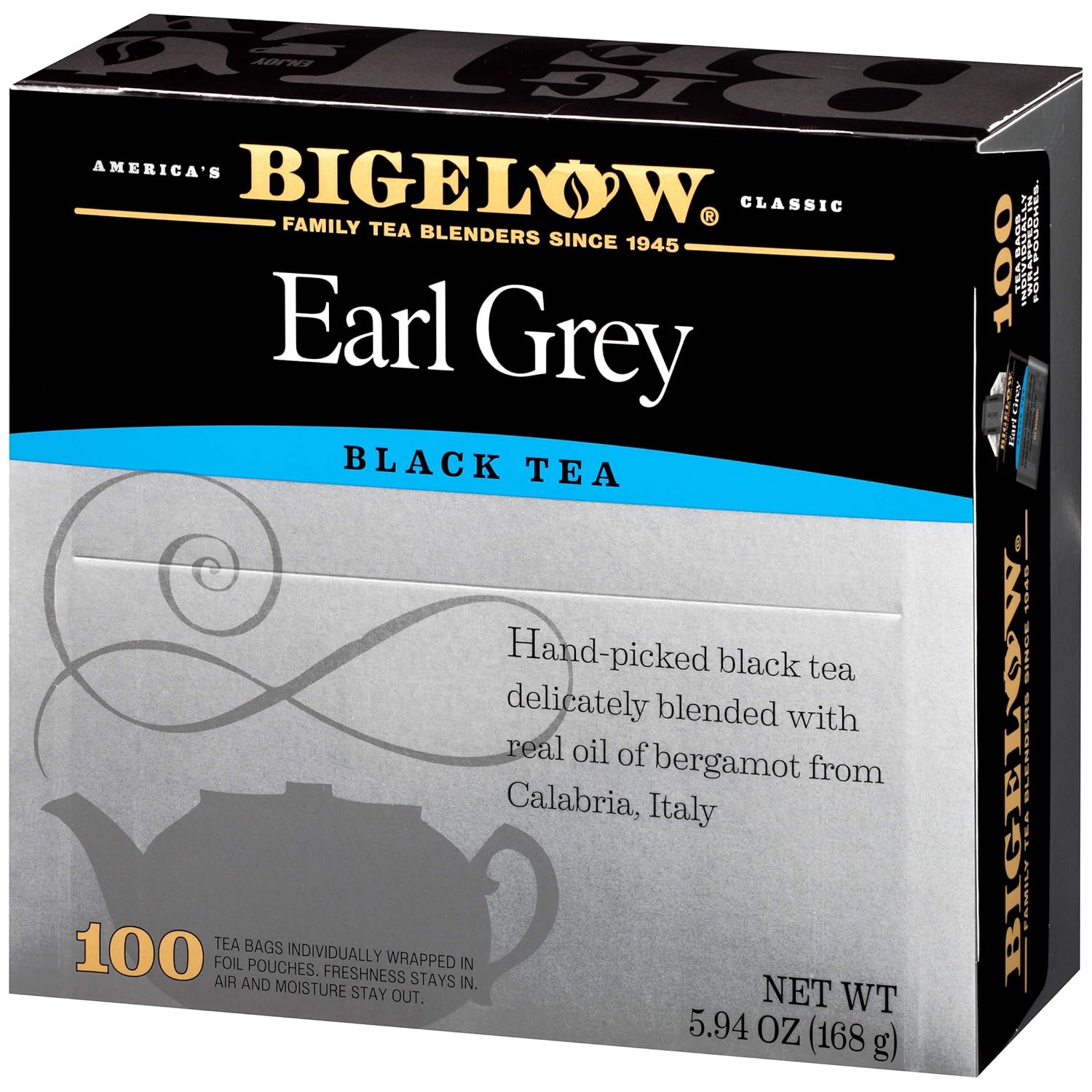 Bigelow Earl Grey Black Tea Bags, 100 Count Box Caffeinated Black Tea: Grocery & Gourmet Food