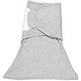 SleepingBaby Zippy Swaddle - Baby Swaddle Blanket with Convenient Bottom Zipper - Heather Grey - Medium/Large