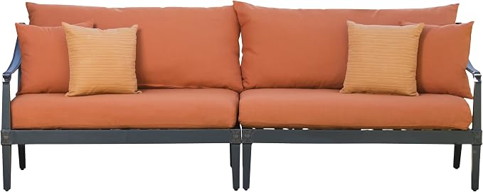 Amazon Com Rst Brands Astoria 2 Piece Sofa With Tikka Orange Cushions Garden Outdoor