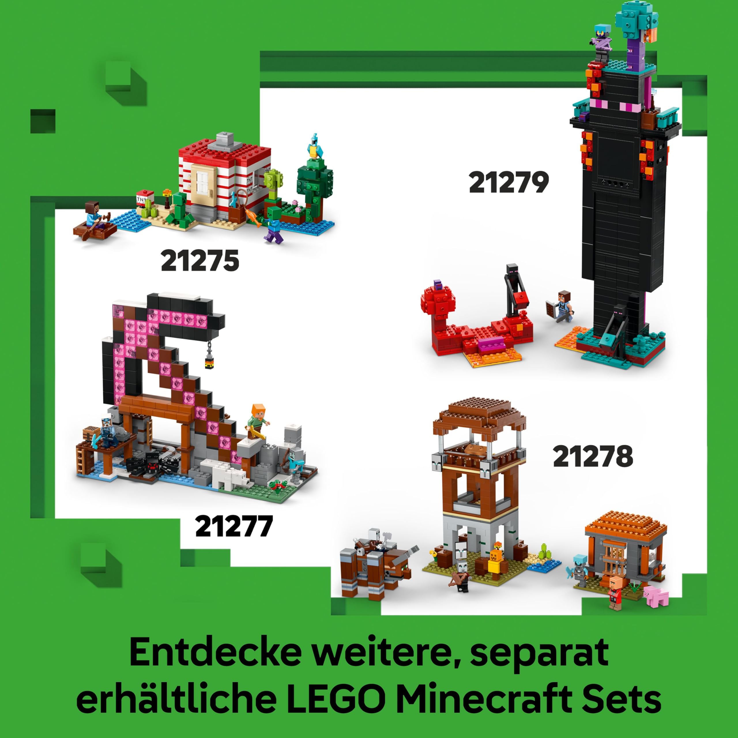 LEGO Minecraft Der Creeper - Gamer Spielzeug -Bewegliche Actionfigur - Interaktives Spielset mit TNT-Element - Kinder DIY Deko - Gaming Geschenk für Jungen, Mädchen & Teenager ab 10 Jahren - 21276 8
