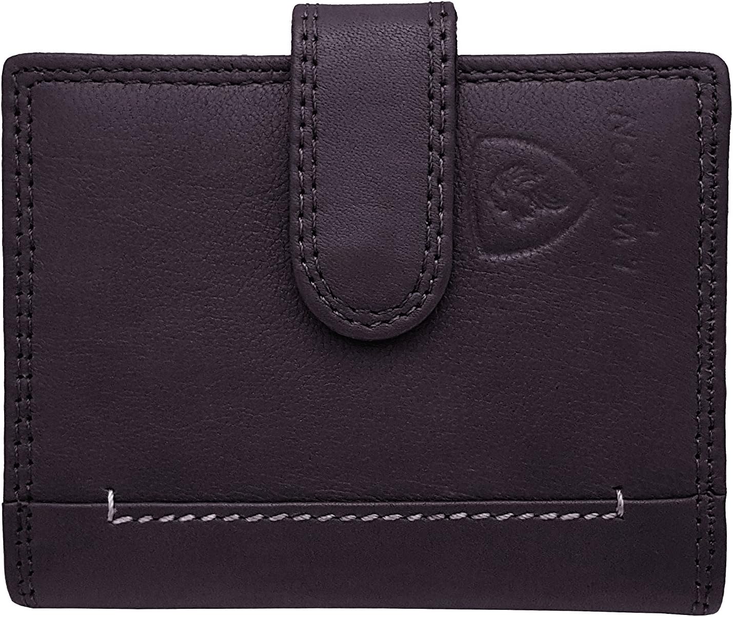 J. Wilson London Designer Soft Genuine Leather Credit Card Holder Wallet with Plastic Sleeves RFID Safe Contactless Blocking ID Protection 16 Clear Plastic Pockets - Image 4
