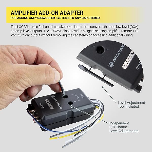 SCOSCHE LOC2SLSD CAR STEREO 2-CHANNEL ADJUSTABLE AMPLIFIER ADD-ON ADAPTER