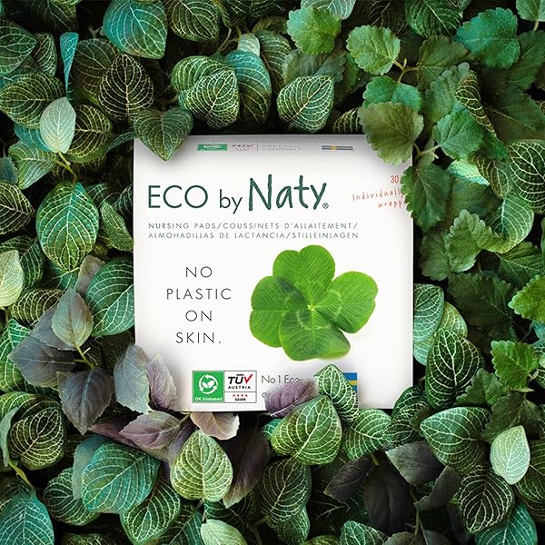 ECO BY NATY NURSING PADS – NIPPLE PADS FOR BREASTFEEDING MOTHERS, PREGNANCY AND POSTPARTUM, MADE FROM PLANT-BASED MATERIALS (30 PADS)
