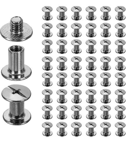 ANRUIDE 100-Piece M4 Chicago Binding Screws – Silver, 3 Lengths, For Leather, Belts, Books & DIY Crafts