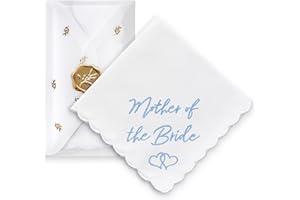 W&F GIFT Handkerchief - 12" x 12" - Something Blue for Bride on Wedding Day - Fun Gift