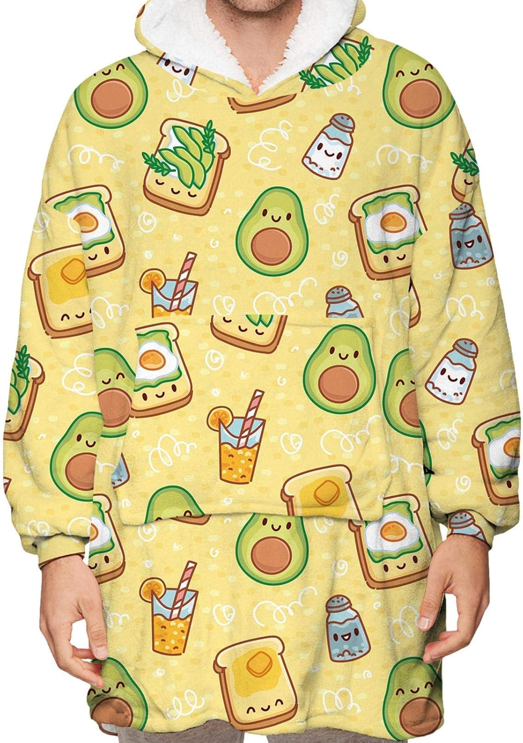 Hoodie Sweatshirt, Fruit Printed Mink Velvet Oversized Hoodie Blanket