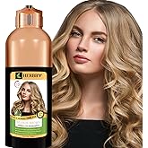 HERBBY Hair Color Shampoo for Gray Hair Coverage&Color Transform with 9 Herbal Extracts –Long Lasting(6-8 Weeks),Shiny,Evenly Colored,Instant Hair Dye Shampoo&Conditioner, 500 Ml (BLONDE BROWN COLOR)