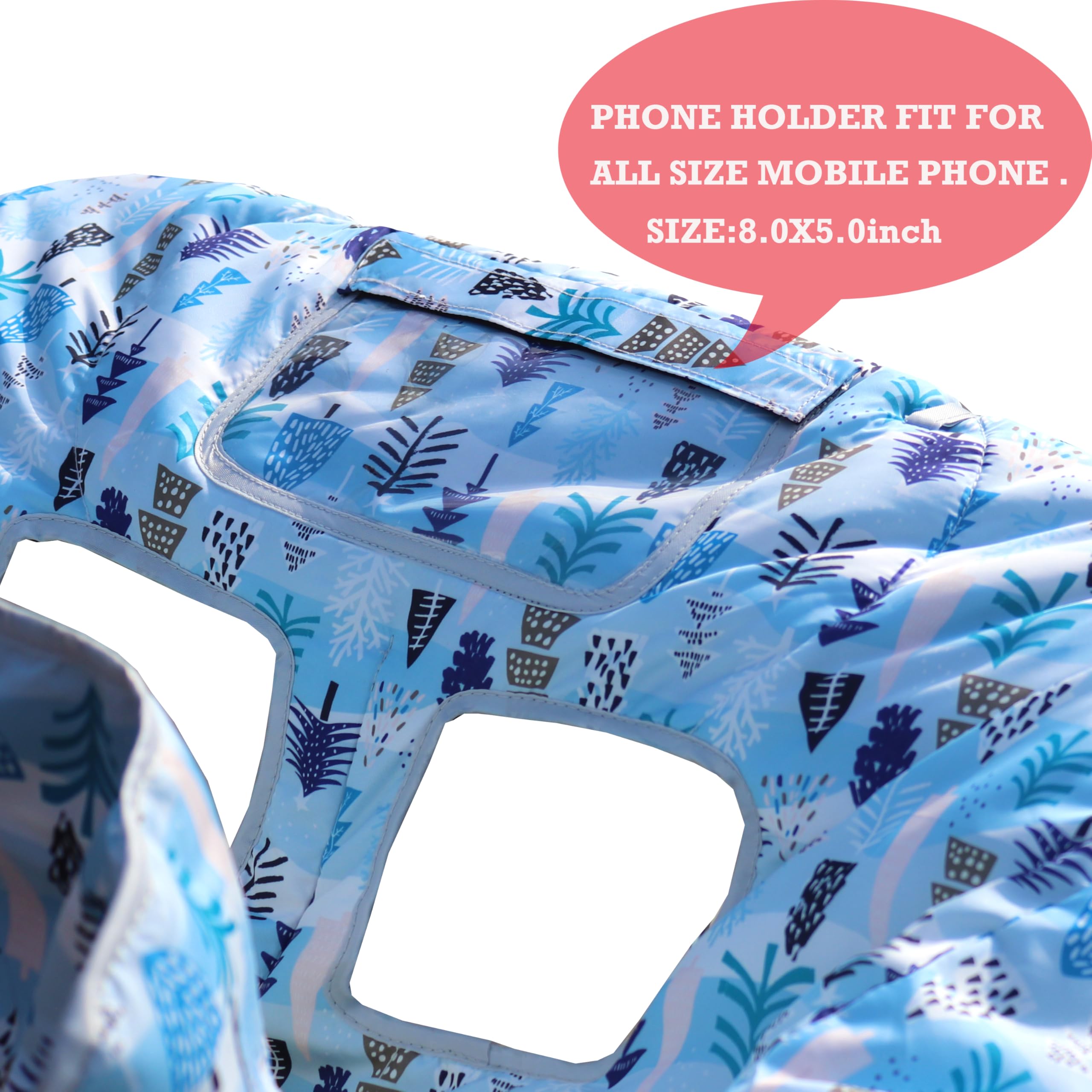 XiOiOiX 2 in 1 Shopping Cart Cover&High Chair Cover for Restaurant Seat, Grocery Cart Cover for Baby Infant Toddler Girl/Boy Reversible, Machine Washable (Blue)