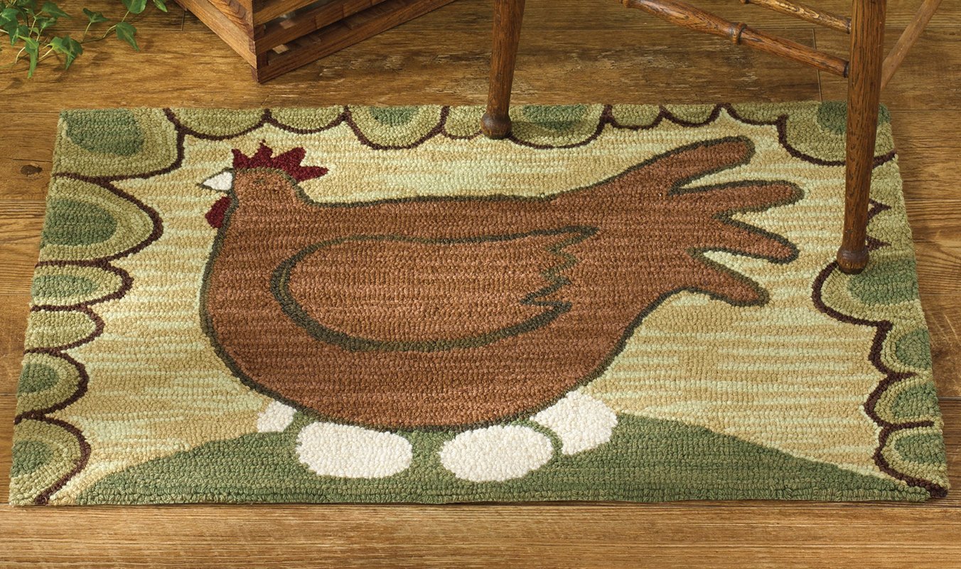 Park Designs Hen and Eggs Hooked Rug 24X36, 24 x 36 Home