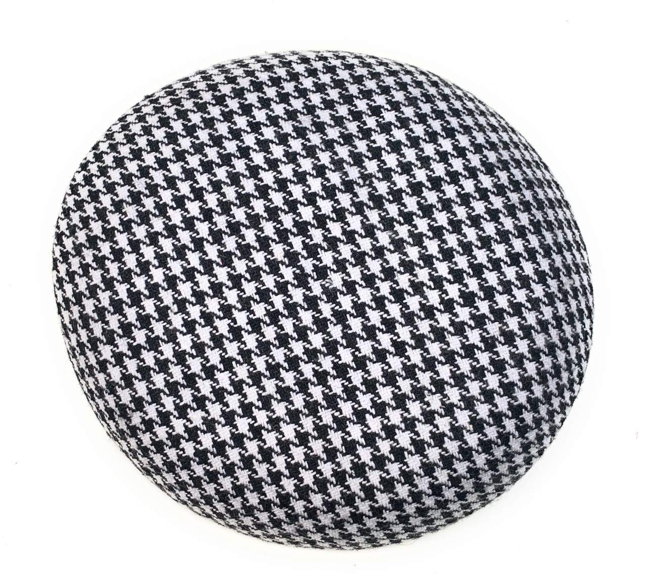 Caprilite Round Sinamay Luxury Fascinator Base Pillbox Hat DIY Supplies Wholesale UK (Black White Houndstooth Check)