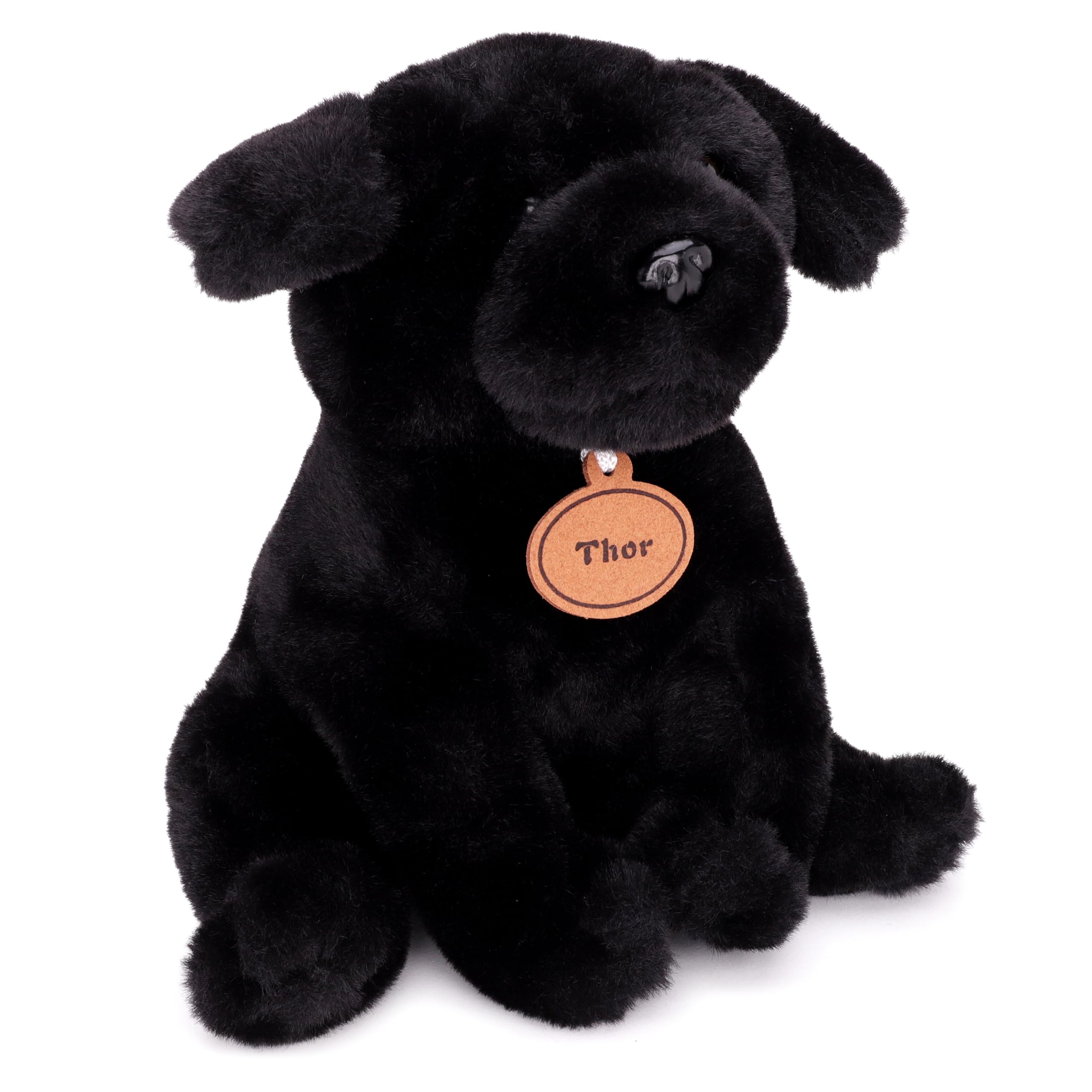 Toyland® 25cm (10") Thor The Black Labrador Soft Toy - Sitting Down Plush Dog - Suitable From Birth