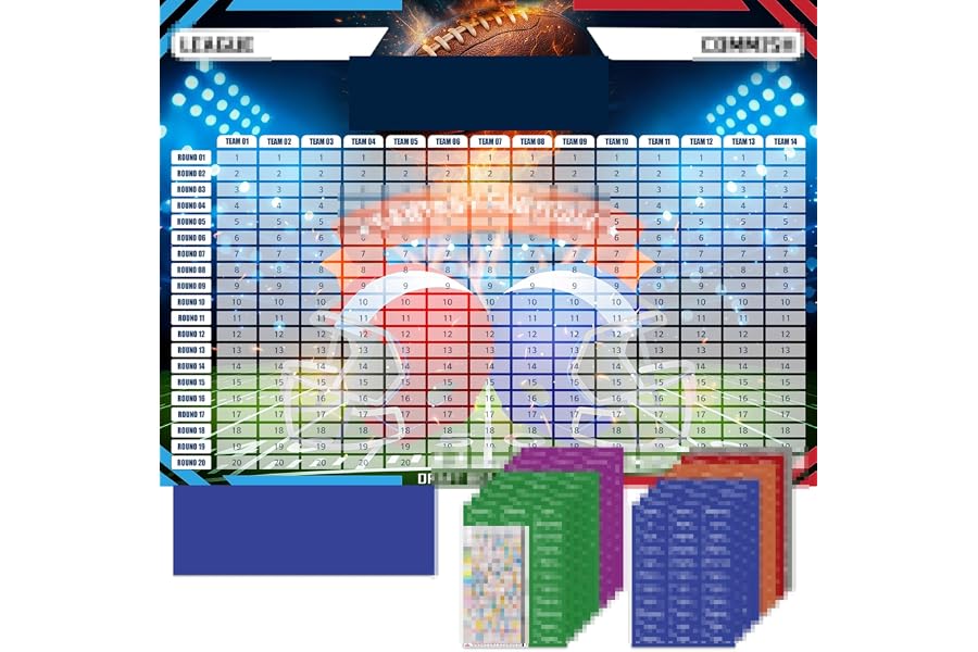 ROPODE Fantas Football Draf Board Kit 2026-2027 Seaso–Include Traceless 690+ Labels