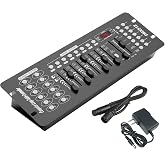 JCYW FLODY 192 DMX Controller for DJ Lights, DMX512 Stage Lighting Console | Sound-Activated, 240 Programmable Scenes, LED Display, Easy Control for Moving Heads, Par Lights, Fog &amp; Club DJ Parties