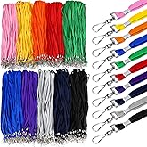 Wesnoy 500 Pack Bulk Lanyards for ID Name Badges Holder Flat Lanyards with Hook Clip Swivel for Office School Accessories (Multi Colors)