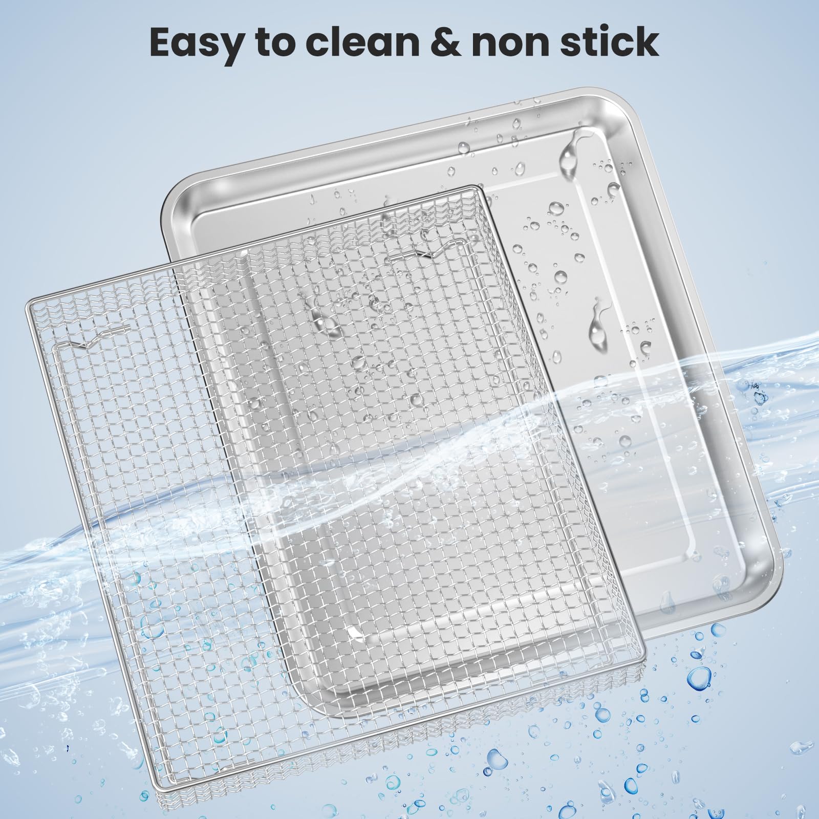 Stainless Steel Air Fryer Basket and Tray,Compatible with Cuisinart TOA-60 TOA-65 TOA-70 Toaster Air Fryer Convection Oven