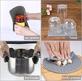 Beeptrum Extra Thick Silicone Trivet Mats 4 Pack Grey 7.2in 0.5cm view 3