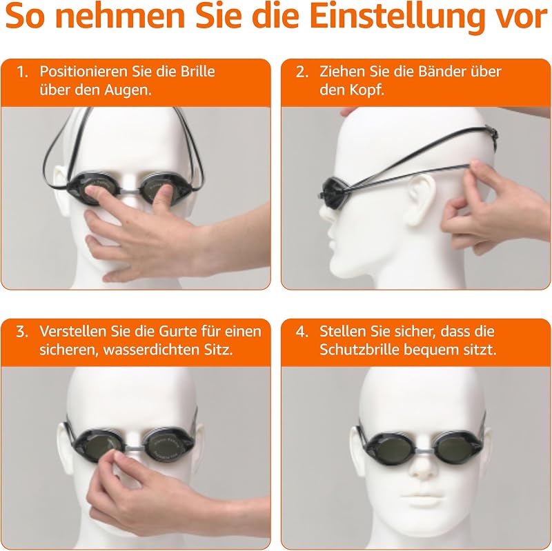 Unisex-Erwachsenen-Schwimmbrille, Einheitsgröße, Silber