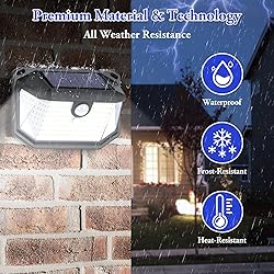 6-Pack Solar Wall Lights Outdoor with 3 Modes