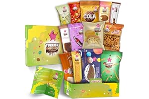 TURKISH MUNCHIES BY MUEKZOIN Midi International Snack Box | Premium Exotic Foreign Snacks | Unique Snack Food Gifts Included | Try Extraordinary Turkish Snacks | Candies from Around the World | 12 Full-Size + 1 Bonus Snacks