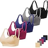 Angelhood Ribbed Nursing Bra Wireless V Neck Maternity Nursing Bra Low Cut Bralette Sleeping Breastfeeding with Extenders