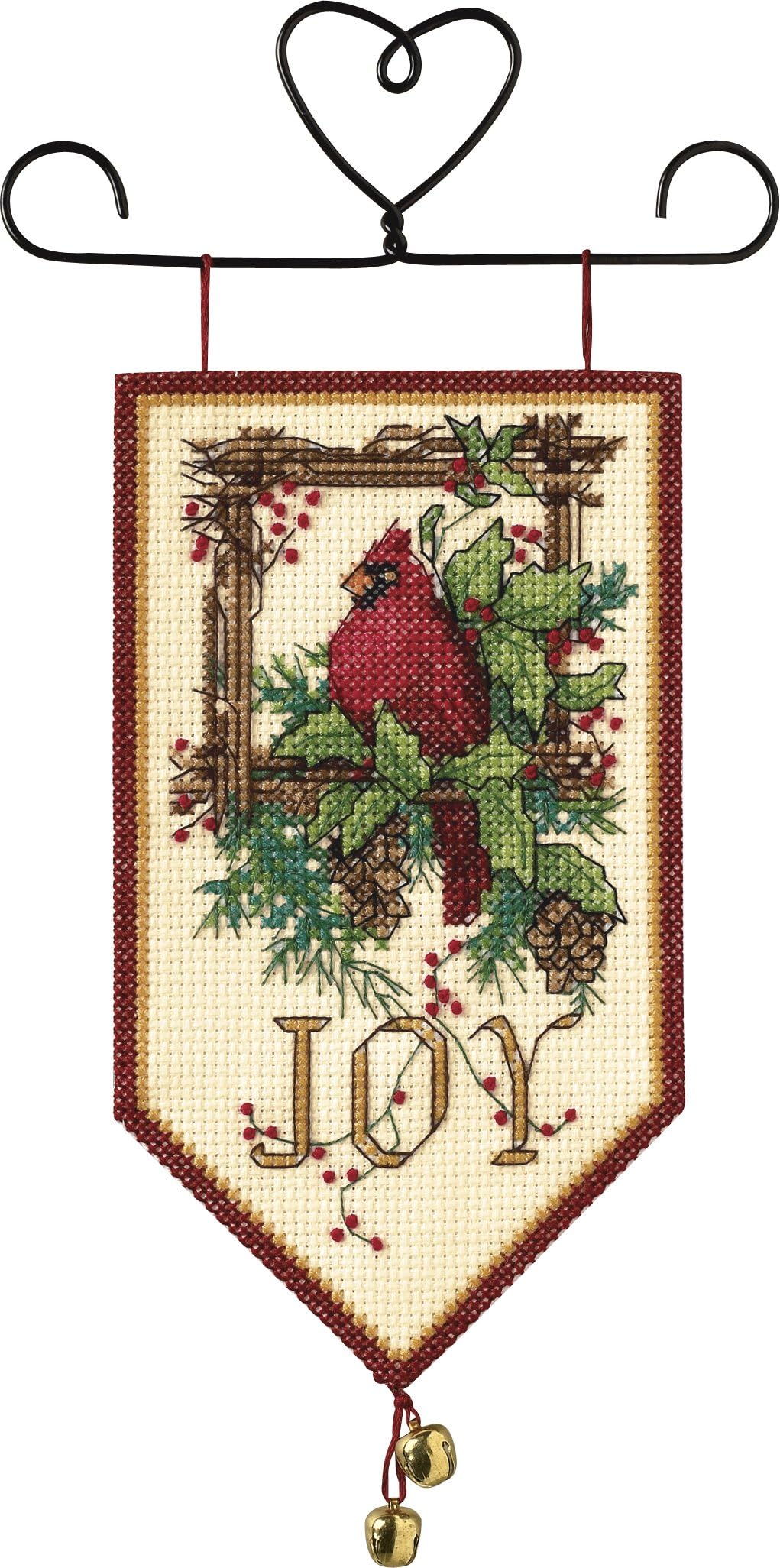 DimensionsCounted Cross Stitch Kit - Cardinal Joy Mini Banner - 08822 - Arts and Crafts for Adults - 14 Count Aida - 5 x 10 inch