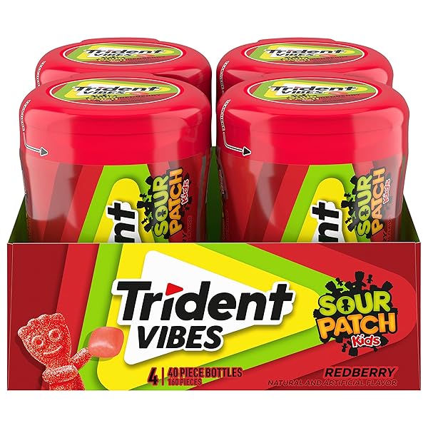 TRIDENT VIBES SOUR PATCH KIDS REDBERRY SUGAR-FREE CHEWING...
