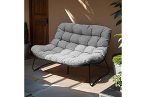Crestlive Products Outdoor Loveseat, 2-Seat Sofa with Soft Cushion, All-Weather Outdoor Couch Patio Furniture for Balcony, Poolside, Backyard, Porch (Dark Gray)